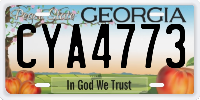 GA license plate CYA4773
