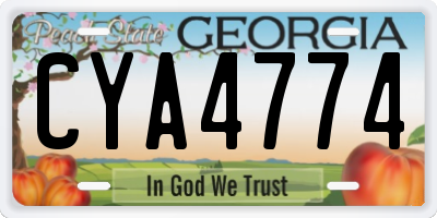 GA license plate CYA4774