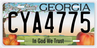 GA license plate CYA4775