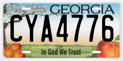 GA license plate CYA4776