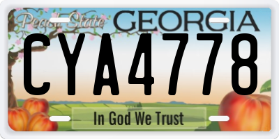 GA license plate CYA4778