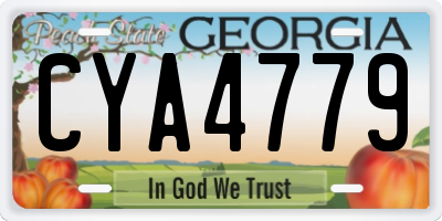 GA license plate CYA4779