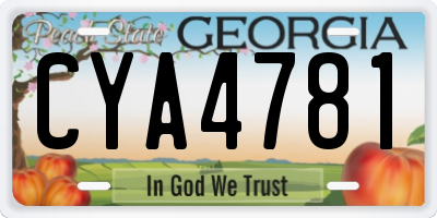 GA license plate CYA4781