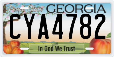 GA license plate CYA4782