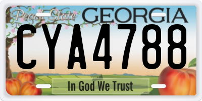 GA license plate CYA4788