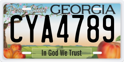 GA license plate CYA4789