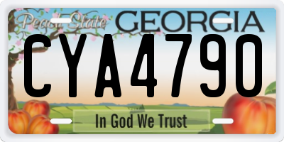 GA license plate CYA4790