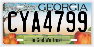 GA license plate CYA4799