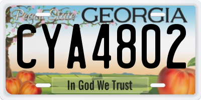 GA license plate CYA4802