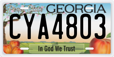 GA license plate CYA4803