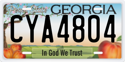 GA license plate CYA4804