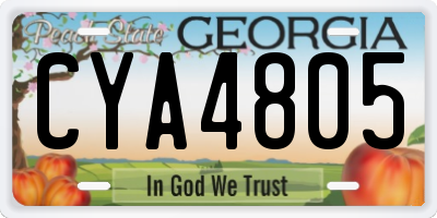 GA license plate CYA4805