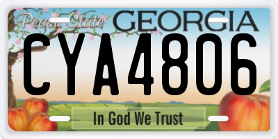 GA license plate CYA4806