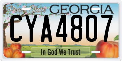 GA license plate CYA4807
