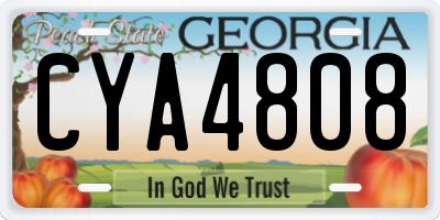 GA license plate CYA4808