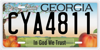 GA license plate CYA4811