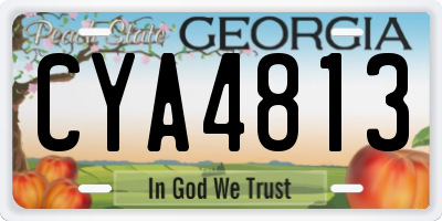 GA license plate CYA4813