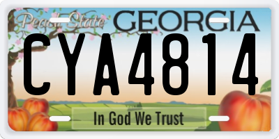GA license plate CYA4814