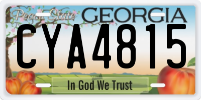GA license plate CYA4815