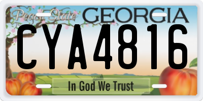 GA license plate CYA4816