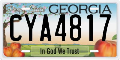 GA license plate CYA4817