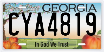 GA license plate CYA4819