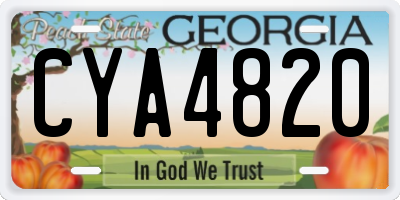 GA license plate CYA4820