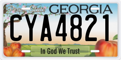 GA license plate CYA4821