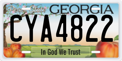 GA license plate CYA4822