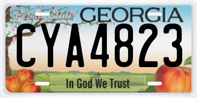 GA license plate CYA4823