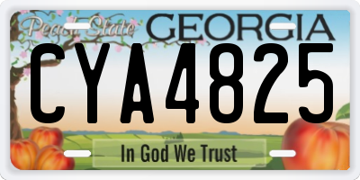 GA license plate CYA4825