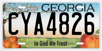 GA license plate CYA4826
