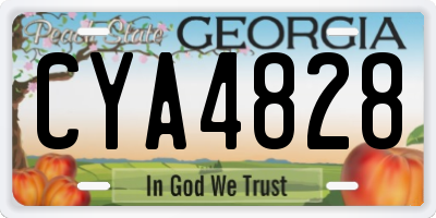 GA license plate CYA4828