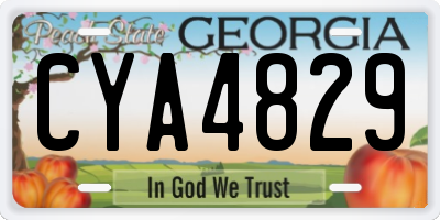 GA license plate CYA4829