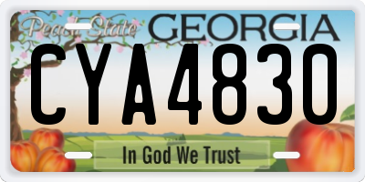GA license plate CYA4830