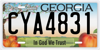 GA license plate CYA4831