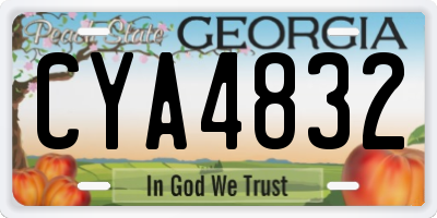 GA license plate CYA4832