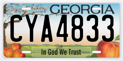 GA license plate CYA4833