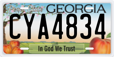 GA license plate CYA4834