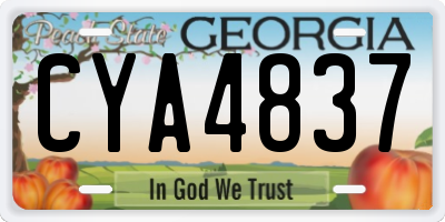 GA license plate CYA4837