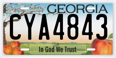 GA license plate CYA4843
