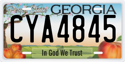 GA license plate CYA4845