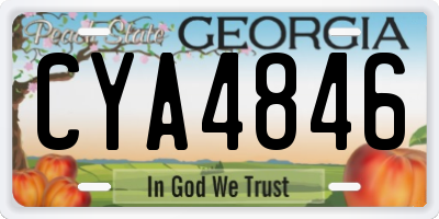 GA license plate CYA4846