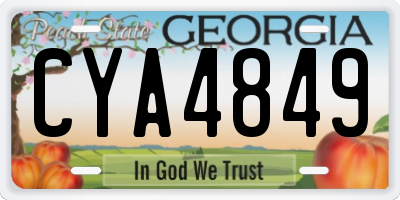 GA license plate CYA4849