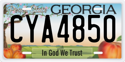 GA license plate CYA4850