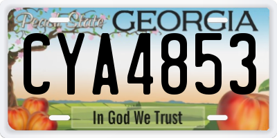 GA license plate CYA4853