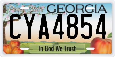 GA license plate CYA4854