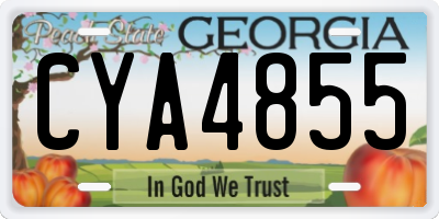 GA license plate CYA4855