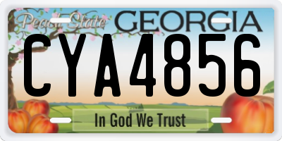 GA license plate CYA4856