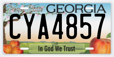 GA license plate CYA4857